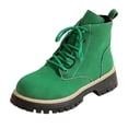 thumbnail image 6 of Womens Combat Boots Faux Suede Lace Up Chunky Platform Lightweight Non Slip Work Hiking Booties, 6 of 7