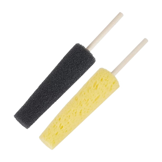 2 esponjas de cerámica de arcilla con mango de madera para reparar rebabas, herramientas para recortar cerámica, herramientas de cerámica para modelar