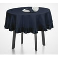 thumbnail image 2 of Vargottam Cotton Table Linens Ruffle Tablecloth, Round Table Cover Protector Solid Tablecloth, Farmhouse Tabletop Washable, Navy Blue-69 Inches Diameter, 2 of 9