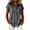 *Black, variant on VBVC Women's Striped Button Down Shirt,Ladies Short Sleeve V-Neck Blouse,Summer Collared Work Tops for Women,Black,S-2XL