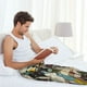 thumbnail image 5 of Balery Colorful Bulldog Duo Pantalones de pijama para hombre, pijama ultraligero, pantalón de descanso-Small, 5 of 6