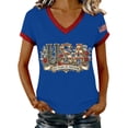 thumbnail image 2 of YVNAURA Womens 250th Anniversary V Neck T Shirt America 250 Patriotic Tee 1776-2026 USA Flag Graphic Top Classic Fit Casual Summer Shirt for 4th of July Every Day Pride, Blue, XL, 2 of 7