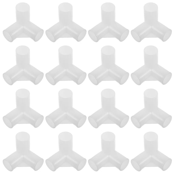 NICEXMAS 20-Pack White Plastic Closet Rod Connectors for Wardrobe, Shoe Rack, Furniture Assembly and Storage Solutions