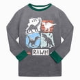 thumbnail image 4 of Toddler Baby Boys Fall Winter Clothes 12 18 24 Month 3T 4T 5T 6T 7T Toddler Boy Outfits Dinosuar Print Long Sleeve Shirt Pants Set Kaprioy Boy Pajamas Cotton Pjs Set Kids Dinosaur 2 Piece Sleepwear, 4 of 6