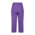 thumbnail image 7 of Lumtrix Capri Pants For Women High Waisted Straight Leg Sim Fit Stretch Lightweight Trousers Casual Work Golf Capri With Pockets Purple 2XL, 7 of 7