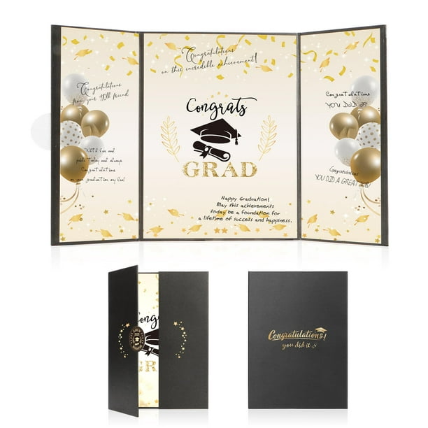Libro de visitas de graduación 2025, decoración de fiesta en negro y dorado