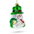 thumbnail image 2 of Irish Santa with Shamrock and Pipe Glass Christmas Ornament, 2 of 5