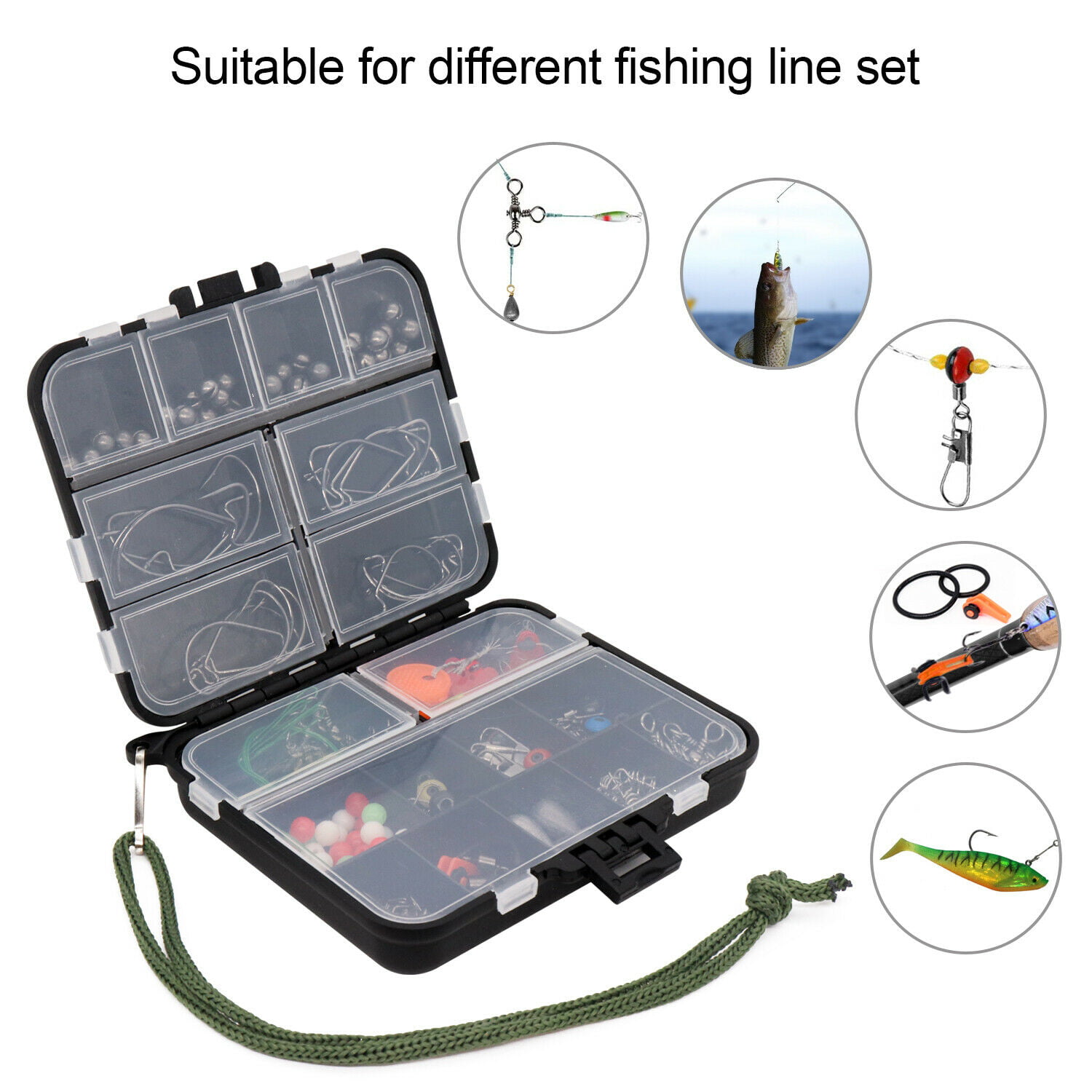 Details about   188PCS Fishing Accessories Kit set with Tackle Box Pliers Jig Hooks Swivels New 
