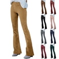thumbnail image 3 of Women's Corduroy Bottom Pants with Elastic Waist, Flared Trousers for Fall & Autumn, 3 of 8