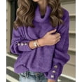 thumbnail image 6 of Women'S Oversized Chunky Pullover Sweaters Cowl Neck Long Sleeve Winter Slouchy Loose Knit Sweaters Purple 5XL, 6 of 8