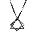 thumbnail image 6 of K-KED Men's Silver Black Geometric Minimalist Square Triangle Pendant Necklace-Silver, 6 of 7