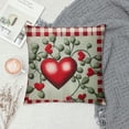 thumbnail image 2 of GOSMITH  Hello Valentine Love You More Eucalyptus Leaves Throw Pillow Covers, Buffalo Plaid Polka Dot Stripes Love Hearts Cushion Case Decoration for Sofa Couch, 2 of 5