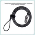 thumbnail image 3 of Candado de cable combinado de 2 piezas para computadoras portátiles y otros dispositivos, negro: candado de combinación delgado para computadora portátil, cable de bloqueo de seguridad, 3 of 5