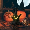 thumbnail image 6 of Cheapark Glowing Pumpkin Light Set - Ghost Tree Stump Decor With Candles - Electronic Halloween Display - 6 Piece Collection, 6 of 8