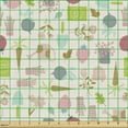 thumbnail image 2 of Garden Fabric by the Yard, Plants Flowers Gloves Shovel Rose Bouquets Carrots Farming Strawberry Vegetable, Decorative Upholstery Fabric for Chairs & Home Accents, Multicolor by Ambesonne, 2 of 5