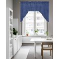 thumbnail image 4 of Vintage Navy Blue Kitchen Curtains Swag Valance for Windows/Bathroom/Cafe, Farmhouse Retro Dark Solid Color Linen Texture Rod Pocket Drape Panel Swag Curtains Valance for Bedroom/Living Room 56"x36", 4 of 6