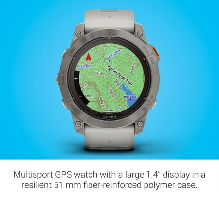 Garmin - fenix 7X Pro Sapphire Solar GPS Smartwatch 51 mm Fiber-reinforced polymer - Titanium