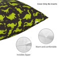thumbnail image 3 of Fuzoiu Cute Cartoon Dinosaurs Green Silhouette Pattern Print Square Pillow Cover,Hidden Zipper Design,Luxury Square Pillow Case, Throw Pillow,Couch Cushion-18"x18", 3 of 7