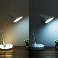 thumbnail image 3 of Lámpara de lectura LED de mesa de estilo vintage Luz de noche de 3 brillos Luz de lectura ajustable recargable Scienceny HA8504-00B, 3 of 7