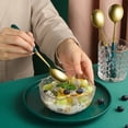 thumbnail image 1 of 10 Pcs Cuillères à Soupe Résistant à Haute Température Longue Poignée Contraste Couleur Brillant Surface Salle à Manger en Acier Inoxydable Réutilisable Crème Glacée Dessert Cuillères Outil de Cuisine, 1 of 8