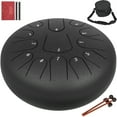 thumbnail image 1 of VEVOR Steel Tongue Drum 13 Notes 12 Inches Dia Tongue Drum Handpan Drum Notes Steel Tongue Drum Steel Drums Instruments with Rope Decoration and Mallets, Bag Music Book Finger Picks Black, 1 of 9