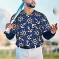 thumbnail image 5 of KLL Anchors and Nautical for Men's Baseball Shirts,Short Sleeve Casual Shirts Button Down Shirt for Men Beach Summer Wedding Shirt-3X-Large, 5 of 7