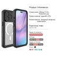 thumbnail image 4 of TECH CIRCLE for iPhone 17 Pro Magnetic PC+TPU Case, IP68 Waterproof Dustproof Case, [Compatible with Magsafe] [Built-in PET Screen Protector] Full Body Shockprooof Heavy Duty Rugged Cover,Black, 4 of 7