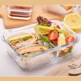 thumbnail image 4 of Brandtrendy - Juego de 3 Contenedores de Vidrio para Preparaci&oacute;n de Comidas con divisiones, organizaci&oacute;n y almacenamiento de cocina, contenedor transparente con tapas, resistente, 4 of 9