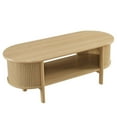 thumbnail image 4 of Coffee Sofa Side Table, Brown Oak, Wood, Oval, Living Kitchen Cafe Bistro Hospitality Restaurant, Modern Contemporary HB36880, 4 of 9