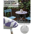thumbnail image 5 of Abstract Purple White Checker Fitted Round Tablecloths Elastic Edged Table Covers 45"-54",Distortion Aesthetic Color Block Waterproof Dining Room Table Cloth for Kitchen Holiday Party Tables Decor, 5 of 6