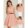 thumbnail image 2 of DARING DIVA Elegant Dress Split Neck Wear to Work Sleeveless Dresses S Pink, 2 of 6