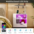 thumbnail image 2 of Manufactured Wood Led Nightstand With Charging Station, Adjustable Height, 2 of 7