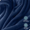 thumbnail image 5 of Bare Home Microplush Fleece Blanket - 300 GSM - Fuzzy Microfleece - Soft & Plush - Kid Size, Dark Blue, 5 of 5