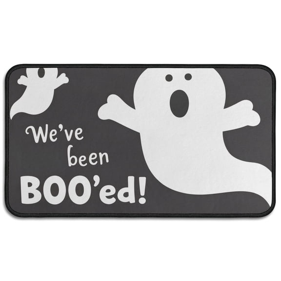 Evil Pumpkin Ghost Non-Slip Doormat 30x17 Inch Happy Halloween Absorbing Door Mats Switch Rug for Entryway Porch Entryway Kitchen
