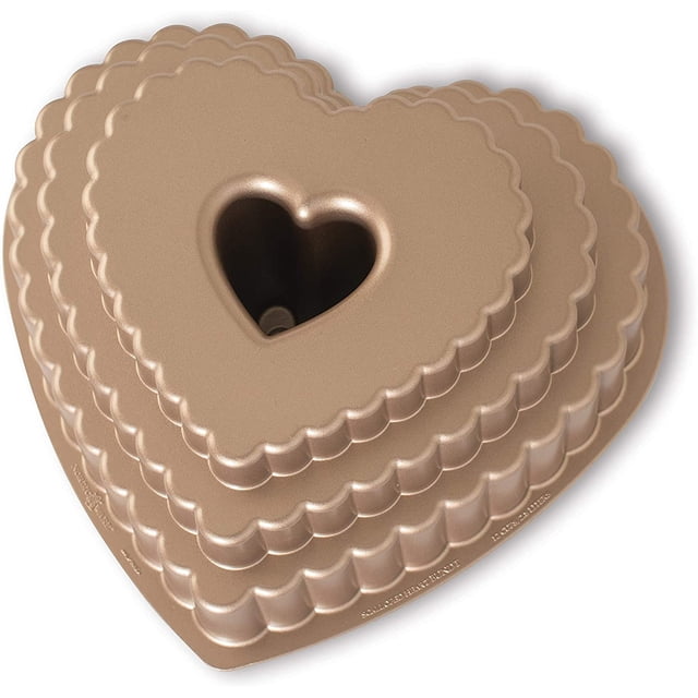 Nordic Ware Molde de Repostería en Capas con Forma de Corazón, 12 tazas, Caramelo Nordic Ware NA