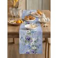 thumbnail image 3 of Purple White Flowers Table Runner 90 Inches Long,Spring Farmhouse Botanical Floral Cotton Linen Table Runners Dresser Scarves,Fabric Tabletop Scarf Furniture Cover for Home Dinner Party 13"x90", 3 of 9