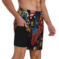 thumbnail image 2 of Fuzoiu World Map Of Digital Circuits Print Men's Swim Shorts,Quick-Dry Double-Layer Swim Trunks,Board Trunks,Beach Shorts Swimwear Bathing Suits-XX-Large, 2 of 6