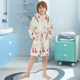 thumbnail image 5 of FORMRS Niños Bathrobe Unisex Hooded Robe Soft Plush Pajamas Sleepwear, Size 2-3T, Winter Geese, 5 of 7