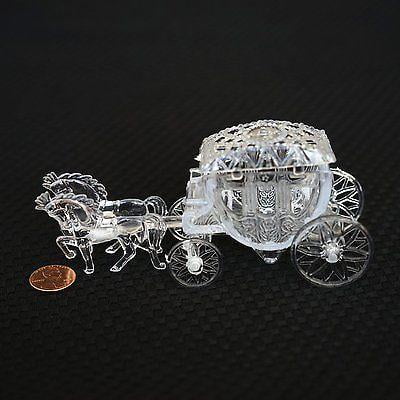 Vintage Fairy Tale Cinderella Horse and Carriage Coach Cake Topper Clear
