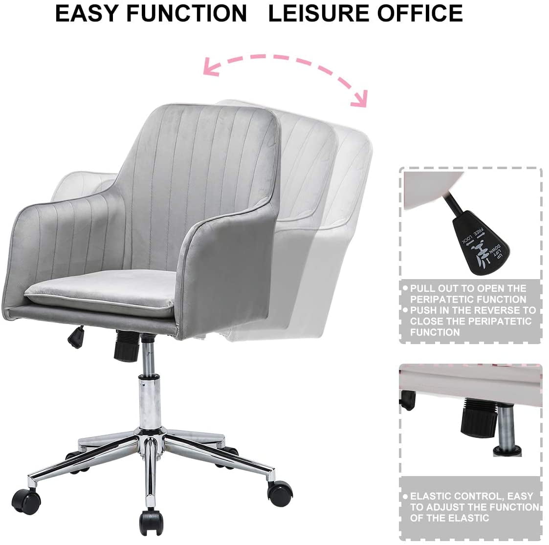 Vanimeu velvet office chair sales