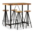 thumbnail image 4 of vidaXL Bar Set 3/5/7/9 Piece Industrial Solid Reclaimed Wood Pub Table Stool, 4 of 22