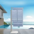 thumbnail image 6 of Standing Towel Rack, 304 Stainless Steel 2-Tier Towel Holder Stand with Marble Base, Modern Stylish Tall Shower Towel Bar for Bathroom Accessories, Pool（Brushed Nickel）, 6 of 8