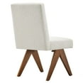 thumbnail image 4 of Side Dining Chair, Set of 2, Ivory White, Fabric, Wood, Kitchen Cafe Bistro Hospitality Restaurant, Modern Contemporary HB36192, 4 of 10