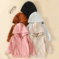 thumbnail image 4 of Godom Toddler Kids Boys Girls Hoodies Jacket 12 18 24 Months 2T 3T 4T 5T Solid Color Zip Up Hooded Long Sleeve Kids Coat Fall Winter Clothes Outerwear, 4 of 6