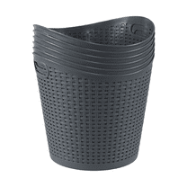 Melontray 6 Pack 30 L Laundry Hampers with Cutout Handle, Large Plastic Storage Basket, Grey