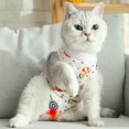 thumbnail image 5 of Xingjin Kitten Post Surgery Clothes Recovery Suit, Cat E Collar Alternative Abdominal Skin Anti Licking Pajama Sets for Cats and Dogs Comfort Fit Wear,White,S, 5 of 7