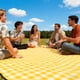 thumbnail image 1 of Manta impermeable de picnic de tres capas gruesa para exteriores - respaldo antideslizante de aluminio, plegable, fácil de limpiar, gran amarillo de 200x150cm, cojines para el asiento de jardín de, 1 of 6