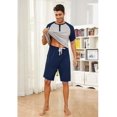thumbnail image 5 of Vulcanodon Mens Pajama Set, Bamboo Lightweight Short Sleepwear for Men(Light Grey+Navy,Medium), 5 of 6