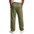 thumbnail image 3 of Rexolia Mens High Waist Brushed Fleece Sweatpants Open Bottom Loose Straight Drawstring Casual Army Green L, 3 of 5