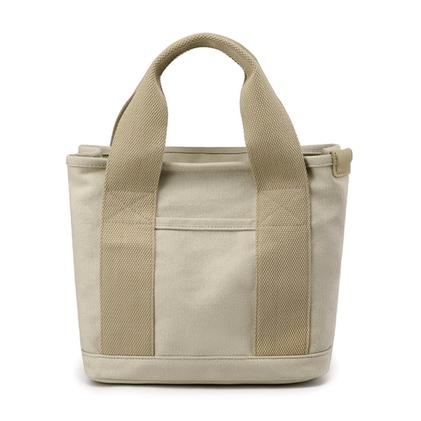 Bolso de mano para mujer, pequeño, de moda, mini, de lona, cruzado, para hombro, color caqui